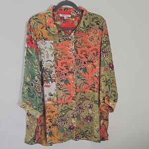 Rose & Olive Vibrant Floral Blouse